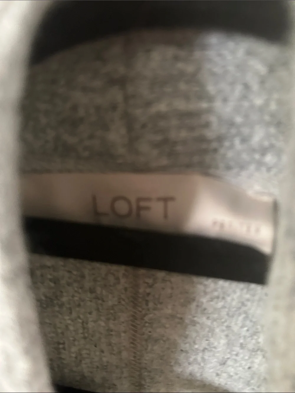 LOFT Light Gray Open-Front Knit Cardigan with Pockets